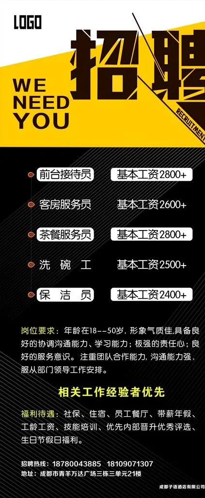 招聘展架图片cdr矢量模版下载