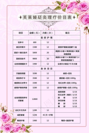 艾灸价目表图片