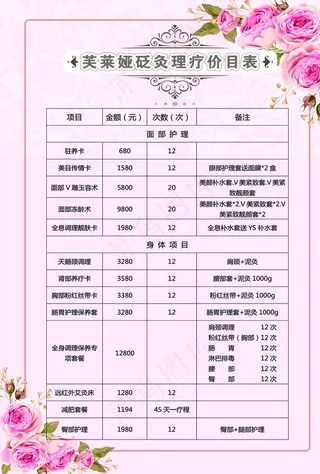 艾灸价目表图片