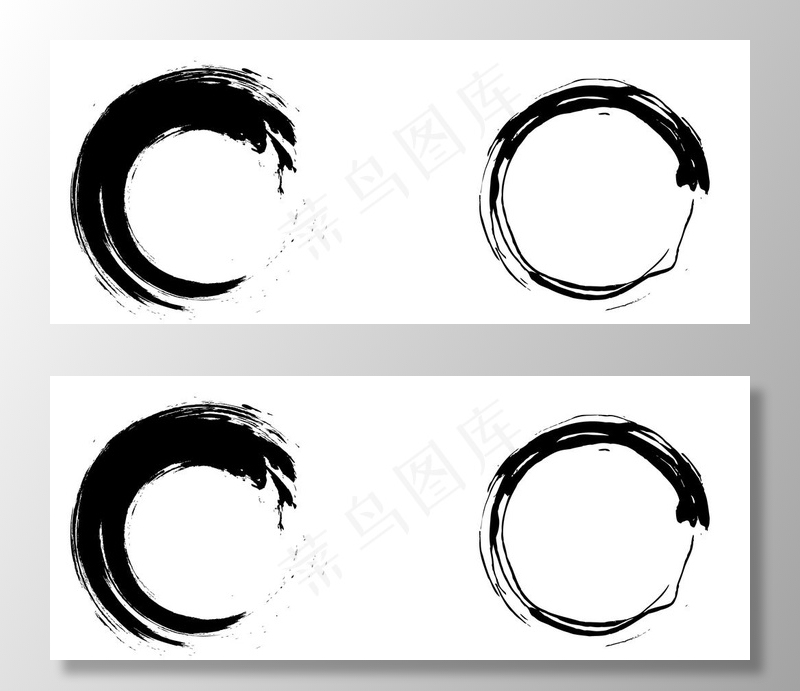 水墨圆圈笔触笔划中国风毛笔圆环图片