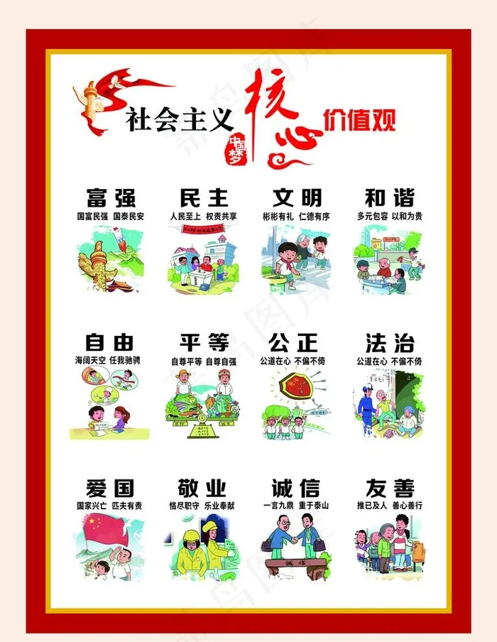 图说核心价值观图片(2362X3150(DPI:100))psd模版下载