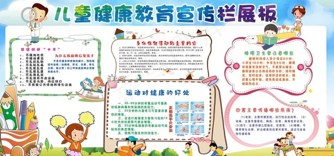 儿童健康教育社会宣传展板图片 儿童健康教育社会宣传展板图片