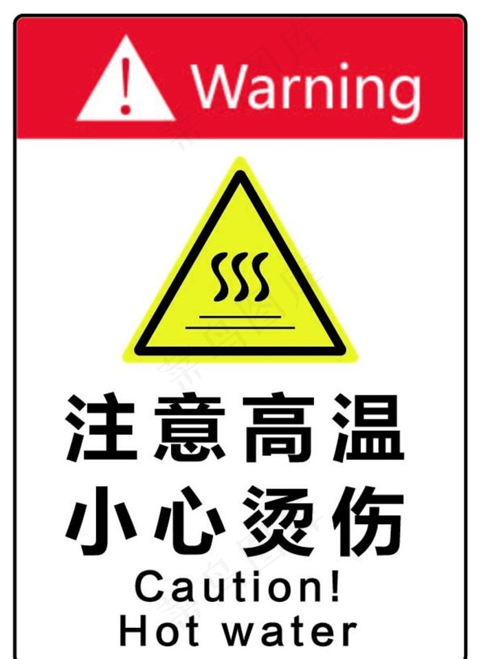 注意高温小心烫伤图片ai矢量模版下载