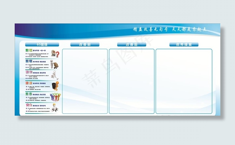 6S管理展板图片cdr矢量模版下载