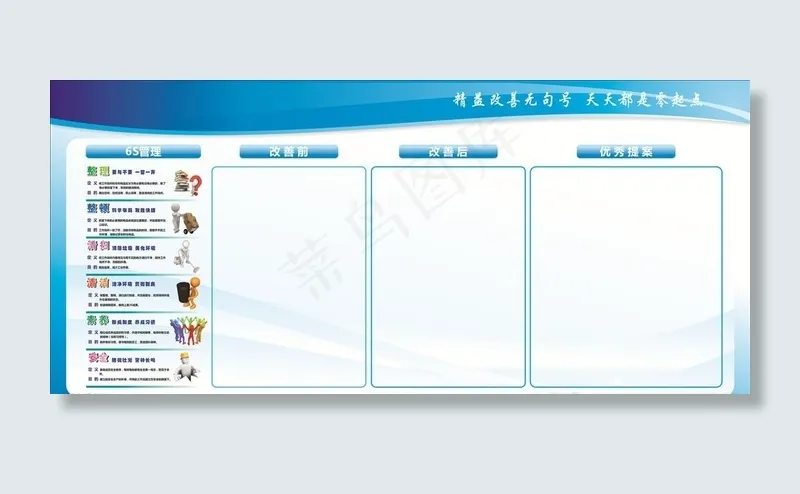 6S管理展板图片cdr矢量模版下载