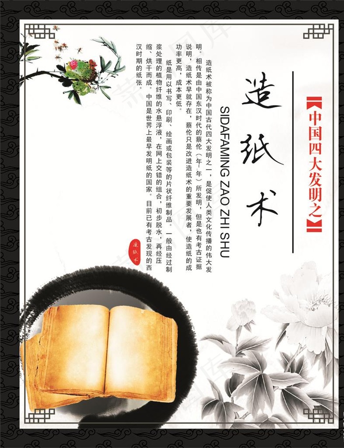 四大发明图片cdr矢量模版下载
