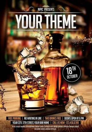 经典酒吧洋酒广告宣传海报PSD图片