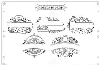 黑白古典华丽花边图片