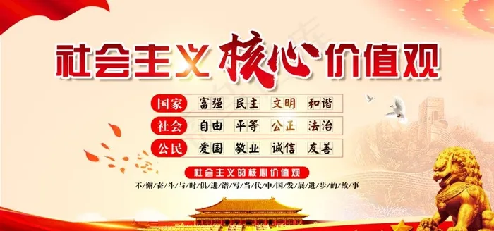 *核心价值观图片(7087X3543(DPI:150))psd模版下载