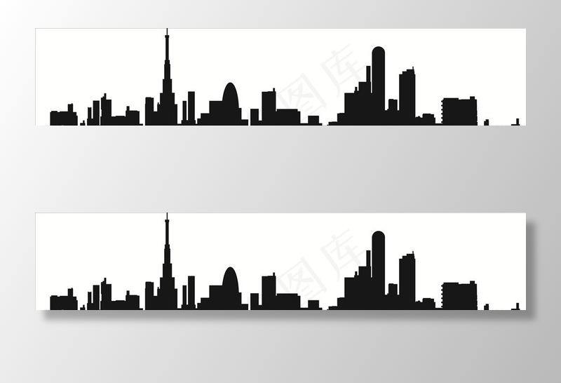 城市剪影 城市建筑轮廓 建筑群图片
