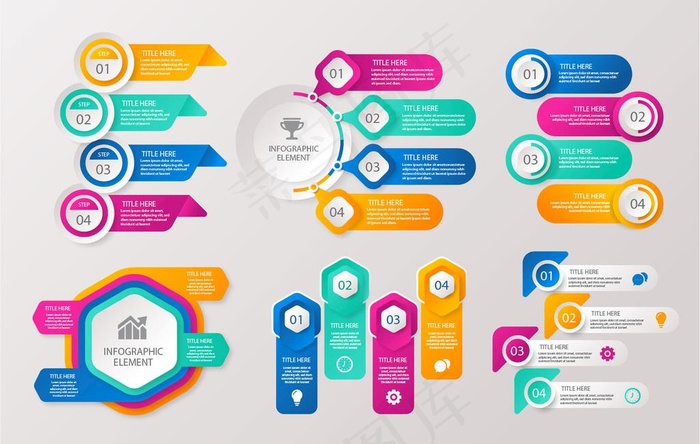 演示文稿流程步骤图表图片