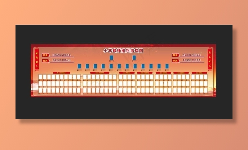 小学教师组织结构图图片psd模版下载
