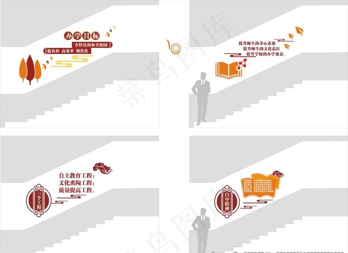 学校楼体文化 学校走廊文化图片