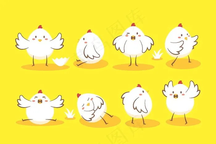 小鸡图片ai矢量模版下载