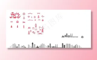 杭州剪影线条图片