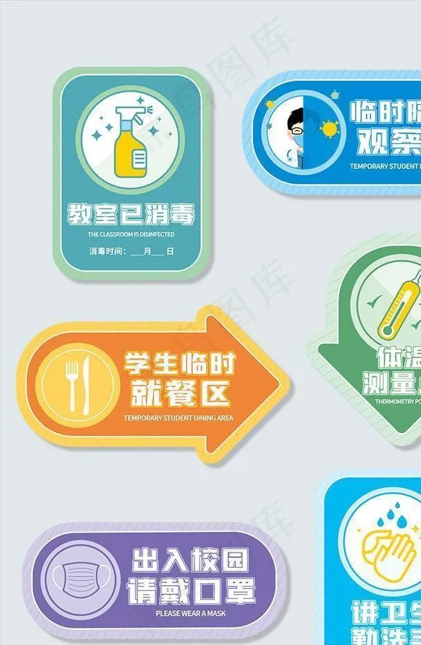 疫情警示牌 标识牌 隔离区图片cdr矢量模版下载