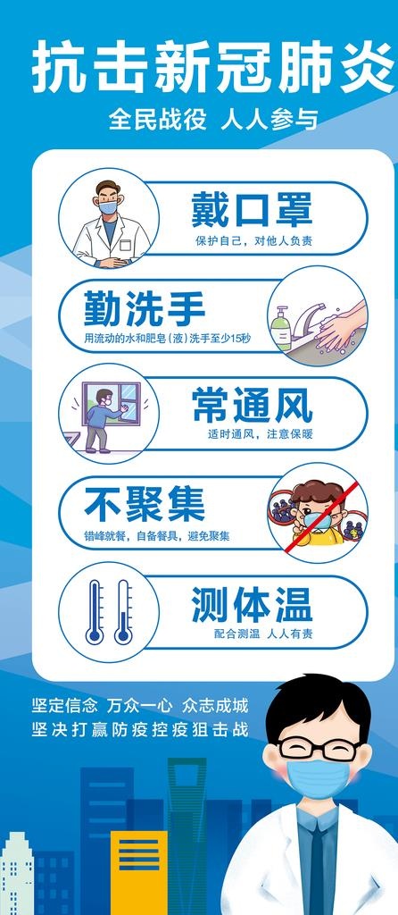 校园防疫戴口罩勤洗手常通风不聚图片cdr矢量模版下载