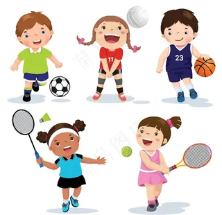 卡通孩子学生插画图片