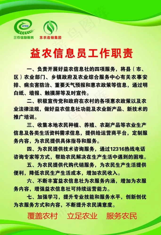 益农信息员工作职责制度牌图片(2362X3543(DPI:100))psd模版下载