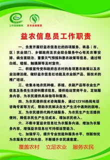 益农信息员工作职责制度牌图片