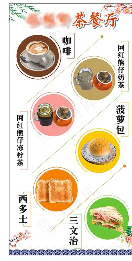 茶餐厅展架  海报图片(210X297)cdr矢量模版下载
