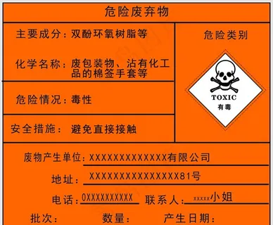 有毒危险废弃物管理标识牌图片