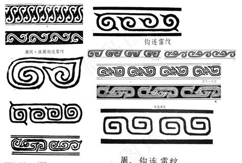 钩连雷纹图片