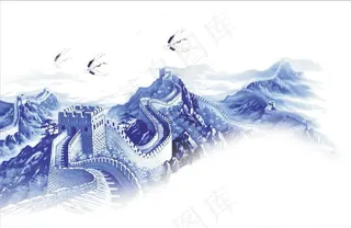 长城素描图图片