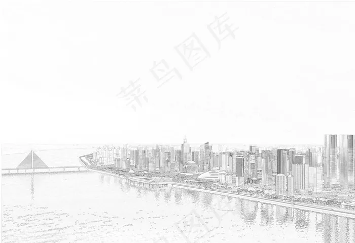插画 城市线稿图片