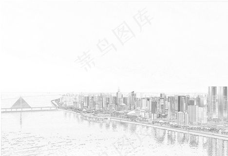 插画 城市线稿图片