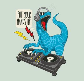 恐龙DJ打碟图片