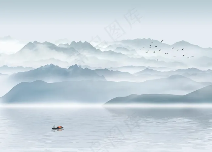 水墨山水图片(9071X6803(DPI:72))psd模版下载