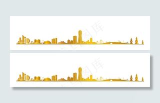 杭州建筑城市轮廓剪影图片