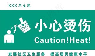 小心烫伤标签图片