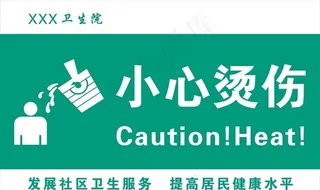 小心烫伤标签图片
