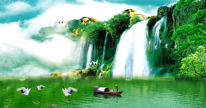 流水生财图片(5102X2835(DPI:72))psd模版下载