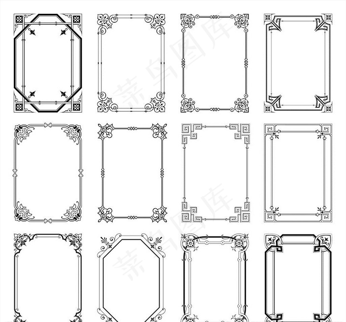 欧式花边边框图片ai矢量模版下载
