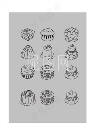 蛋糕矢量图图片
