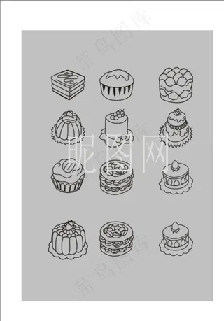 蛋糕矢量图图片