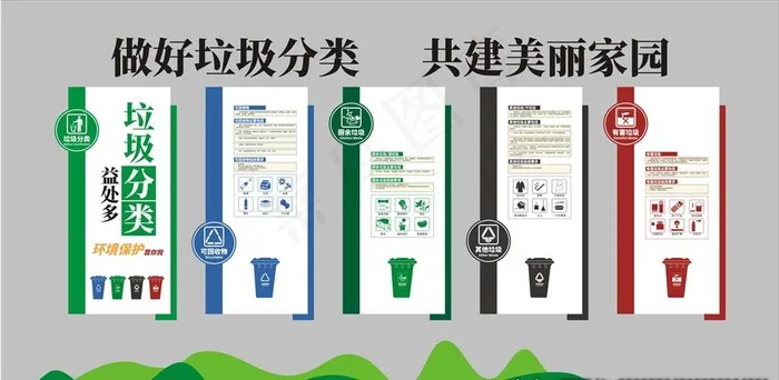 垃圾分类图片cdr矢量模版下载