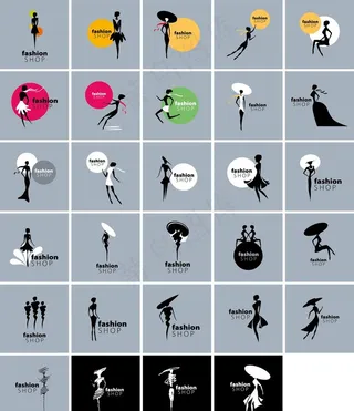 时尚女孩艺术抽象画剪影矢量美妆图片