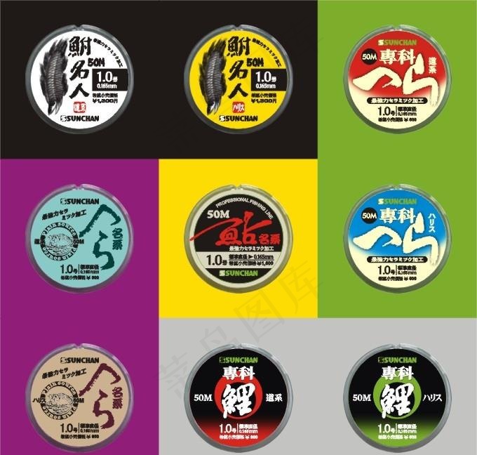 多款鱼线贴标设计图片