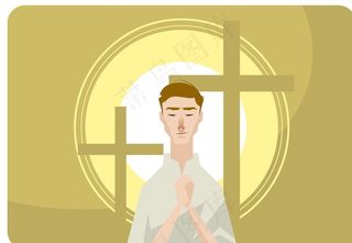 矢量祈祷素材图片