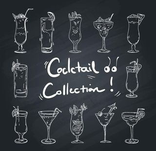 12款手绘鸡 尾酒设计图片