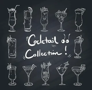 12款手绘鸡 尾酒设计图片