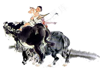 牧童放牛图片