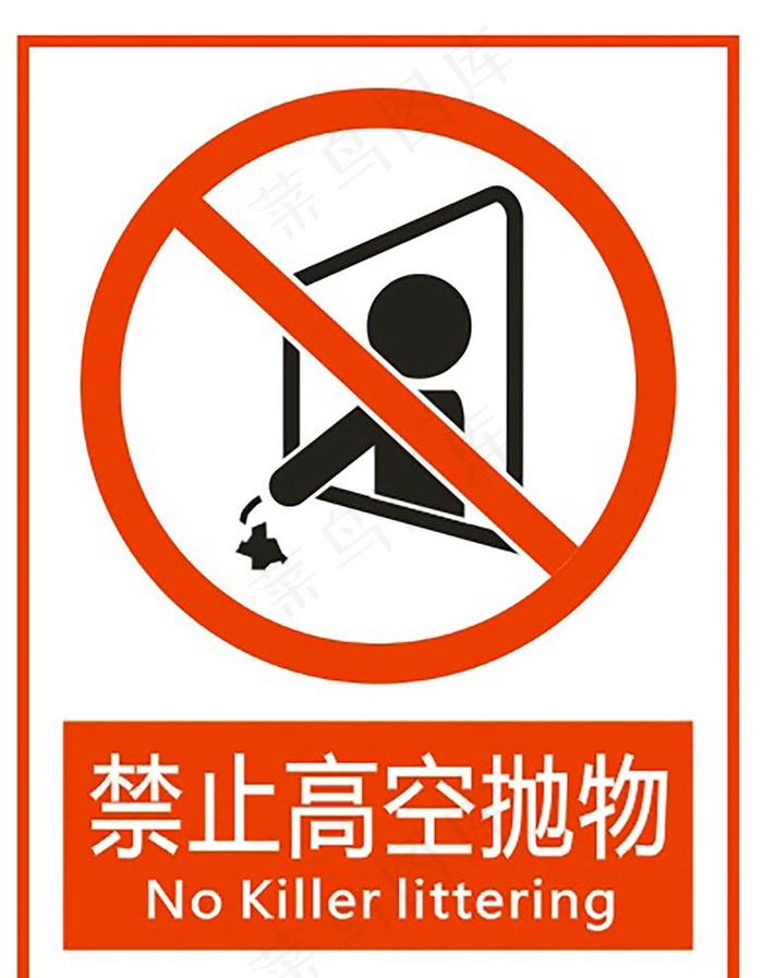 禁止高空抛物图片cdr矢量模版下载