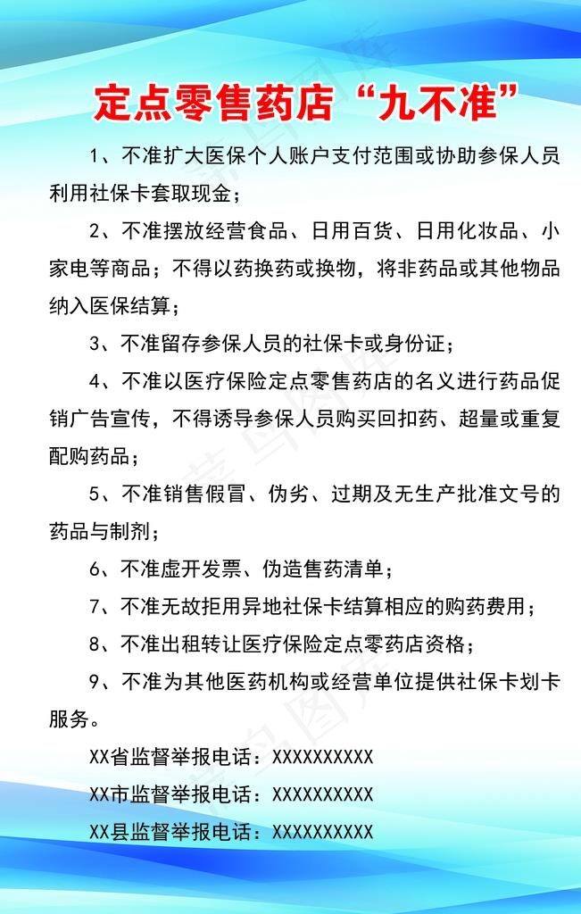 定点零售药店九不准图片