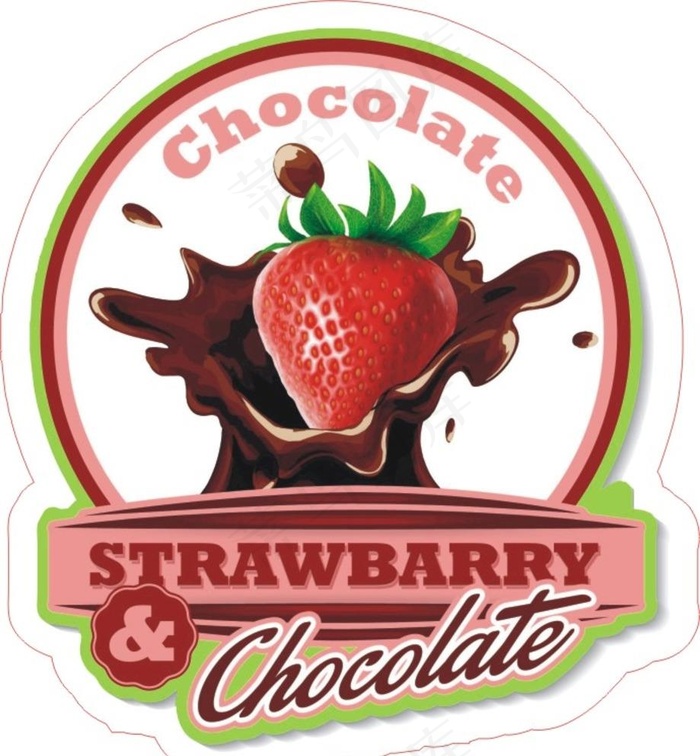草莓标签图片