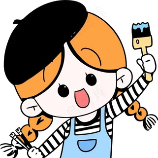 画画小女孩图片 画画小女孩图片